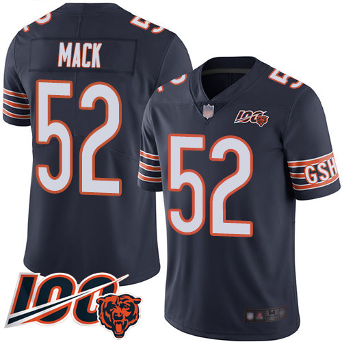 Chicago Bears Limited Navy Blue Men Khalil Mack Home Jersey NFL Football #52 100th Season->youth nfl jersey->Youth Jersey